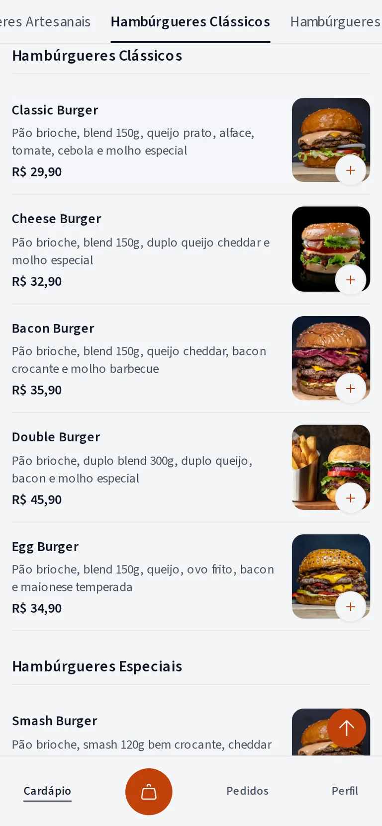 Cardápio digital do RanGO aberto no celular do cliente